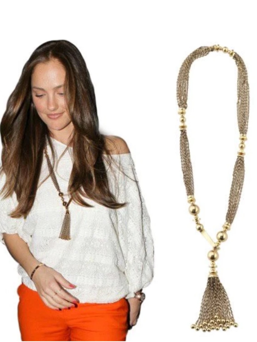 Stella & Dot Bianca tassel necklace